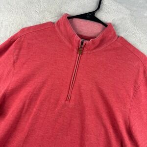 Mizzen Main Sweatshirt Mens Large Red Quarter Zip Pullover Performance